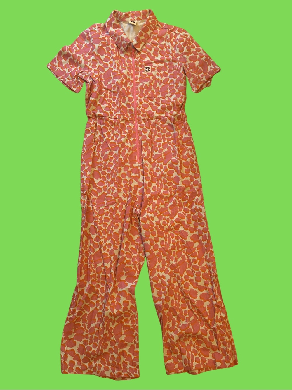 Lucy & Yak Coral Floral Short-Sleeve Jumpsuit